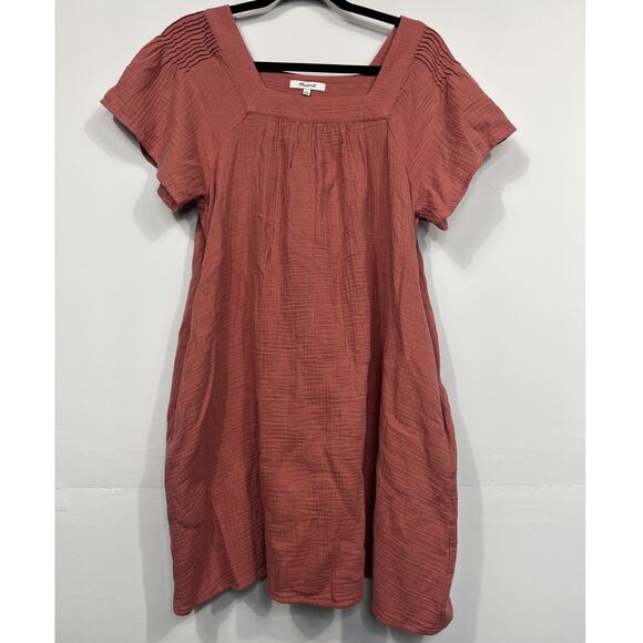 Madewell Women’s Lightspun Butterfly Square-Neck Mini Dress/ Size-Small - Picture 1 of 13